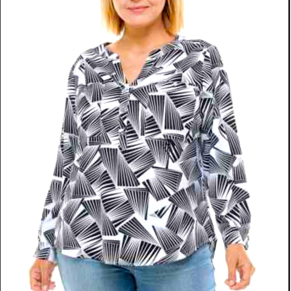 Adrianna Vittadini women’s 3/4 button up shirt